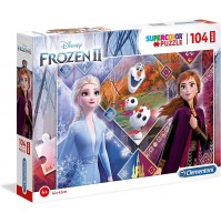 Clementoni Clementoni-23739-Supercolor Disney Frozen 2-104 maxi pezzi, puzzle bambini, Multicolore, 23739